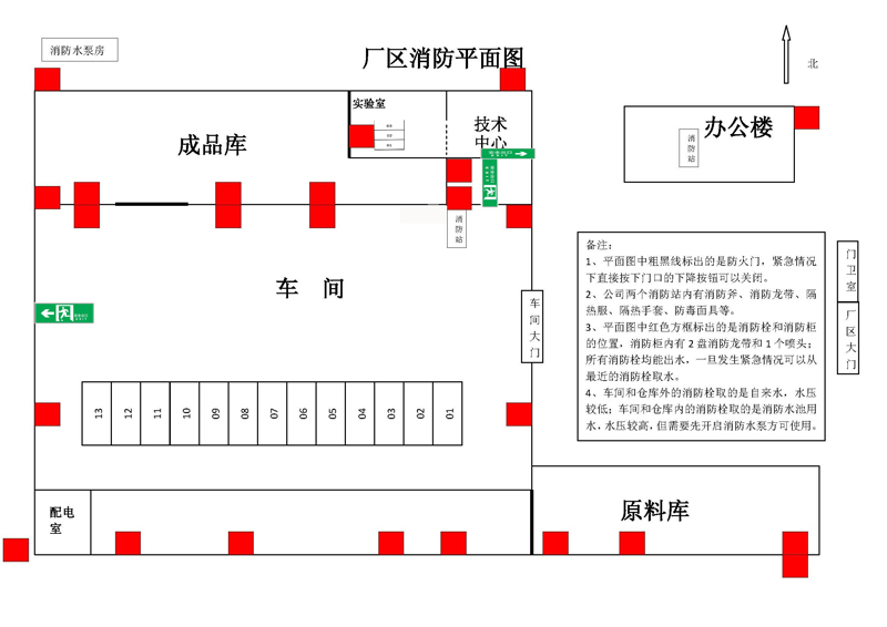 青岛中新华美塑料有限公司火灾事故应急救援预案之疏散路线及方向